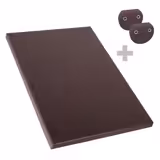 Tábua de corte antiderrapante - 600x400mm - Espessura: 20mm - Conforme HACCP - Polietileno de alta densidade (HDPE) - Castanho