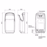 AIR-WOLF | Asciugamani elettrico con sensore - Argento