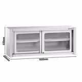 Armadio pensile in acciaio inox - 1600x400mm - con porte scorrevoli in vetro - 650mm di altezza
