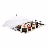(4 pz) Vassoio da servizio - Acciaio inox - GN 1/1 - Altezza: 180mm - rettangolare - con campana trasparente