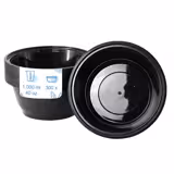 (300 stuks) Herbruikbare kom - polypropyleen - 1000ml - rond - diep - zwart