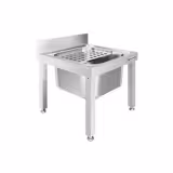 Freestanding Stainless Steel Bucket Sink – 500x500x550mm-1 Bowl-Splashback-Perforated Grid