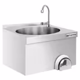 Lave-mains - Acier inoxydable - avec commande fémorale (raccordements eau froide & eau chaude)