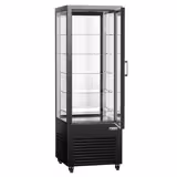 Panoramische koelvitrine - 440 liter - 2 glazen deur - dubbel glas - met 5 glazen plateaus - 675mm - zwart