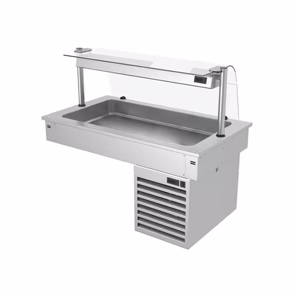 Ankastre Soğuk Havuz - 1000mm - +2/+8°C - 3x GN 1/1 - 190W - cam üst koruma ile