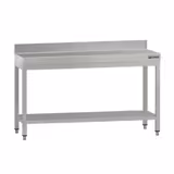 Rostfri arbetsbänk ECO - 1500x700 mm - med underhylla & bakkant