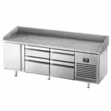 Banco pizza refrigerato PREMIUM PLUS - 1980x700mm - con 1 porta & 4 cassetti - piano in granito