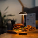 Tafellamp LED - ALVA MICRO - draadloos, oplaadbaar - IP54 - 3-standen dimbaar - Ø80mm - roest