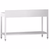 Edelstahl Arbeitstisch PREMIUM - 1500x700mm - mit Grundboden & Aufkantung