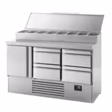 Saladetă - 1460x700 mm - 1 ușă & 4 sertare - pentru 8x GN 1/4 recipiente