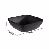 (6 stuks) kom - NERO - melamine - 0,6l - rechthoekig - 165x165mm - Diepte: 55mm - Zwart