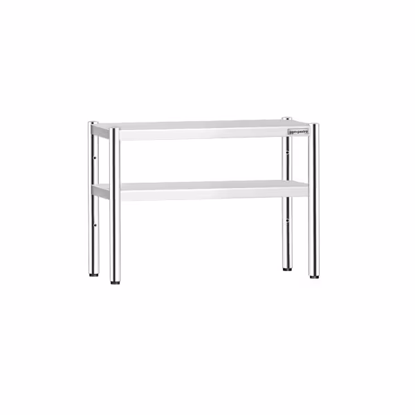 Półka z stali nierdzewnej – 2 poziomy – 1000 x 370 mm – regulowana wysokość  