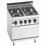 Gasspis - Lorenzo 700 - 800x714x1.070 mm - 35,8 kW - 4 brännare - med gasugn över-/undervärme - 7,8 kW