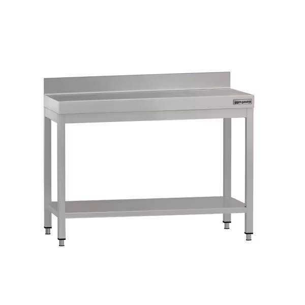 Paslanmaz Çelik Çalışma Tezgahı  ECO -1000x700mm -  Alt Raflı, Sırtlı