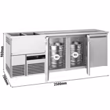 Biertheke PREMIUM - 2500x700mm - 3 Türen
