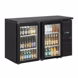 Barkoeledag ECO - Backbar - 1462x513mm - met 2 glazen draaideuren - Zwart