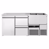 Comptoir de bar réfrigéré PREMIUM - 1950x700mm - 1 porte et 2 tiroirs