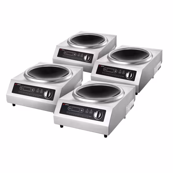 (4 stuks) Inductiewok - 3,5 kW - 1 kookzone - Ø460mm - incl. wok