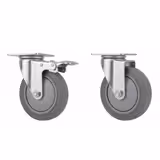 Castor Set for Floor Cupboard – 4 Castors – incl. 2 with Brakes