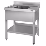 Fregadero industrial ECO - 800x700mm - con estante inferior & 1 seno