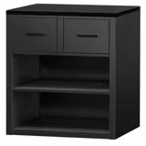 Kassa-sectie MADRID & 2 laden - 800x730x900mm - zwart mat front - marmeren werkblad zwart