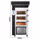 Commercial 3‑Deck Electric Bakery Deck Oven with Steam – Touch Control - Hood & Stand - EN 600×400