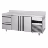 Commercial Counter Fridge PREMIUM - 1865x700mm - with 2 doors - 2 drawers - with upstand