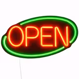 Letreiro luminoso LED - OPEN - Multicolorido e regulável