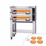 Elektro Pizzaofen Power - 4+4x 34cm - Digital - inkl. Haube, Untergestell & Rollen