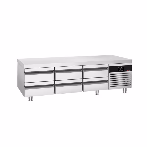 Horeca koelonderbouw PREMIUM - +2°C tot +8°C - 2000mm - 6 lades - 6x GN 1/1