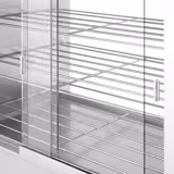 Warmhalteschrank für Speisen - 2 kW - mit Glasschiebetür, Glasrückwand & 4 Ablagen