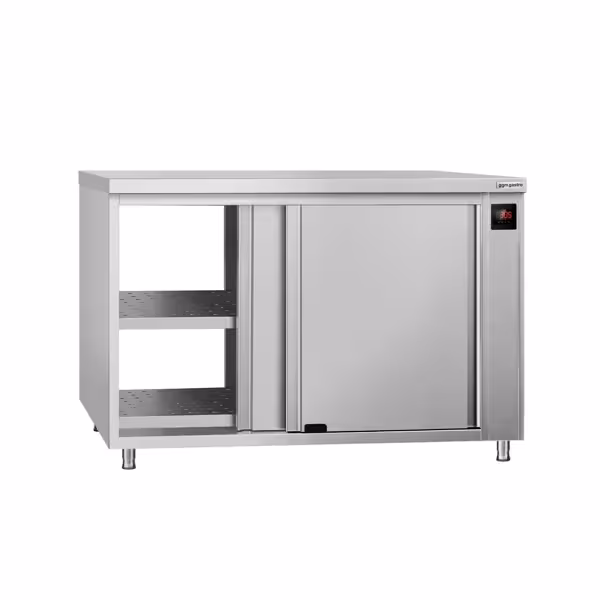 ECO Commercial Heated Worktop cabinet - 1000x600mm - with pass-through & sliding doors - Digital