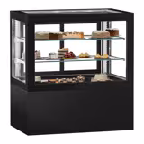 Vitrine de comptoir réfrigérée - 570L - 1210mm - Double vitrage - portes coulissantes vitrées arrière - Noir