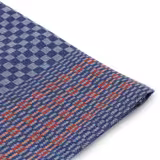 (10 pcs) Tea towel made of Linen‑cotton Glass cloth - 50x100cm - Blue checked with red stripes