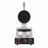 Aparat Gofre / Vafe Profesional - Simplu - Manual - 1,3 kW - Formă: inimă - Ø 180 mm - Tavă aparat vafe teflonată
