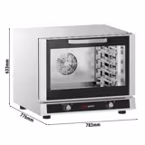 Commercial Convection Oven - KOMPAKT - Manual - includes 4× 400×600 mm trays - 100–260°C - 380V - no steam