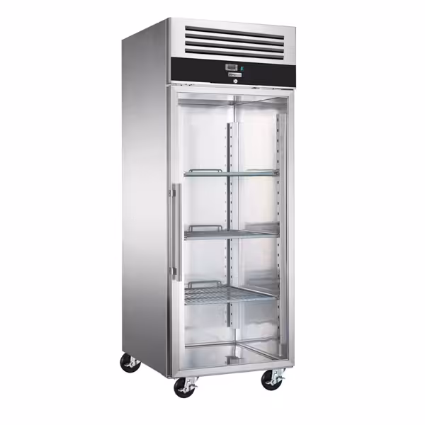 Bakkerij vrieskast rvs PREMIUM - EN 600x800 - 612L - 1 glazen deur - rails & rooster - Zwart