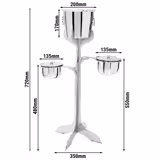 Cubitera con soporte y 2 cubiteras para hielo - Acero inoxidable - Altura:720mm