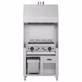 Barbecue à gaz professionnel BERLIN - 14kW - sur pied - P790mm - 4 grilles de cuisson - grilles de cuisson en fonte
