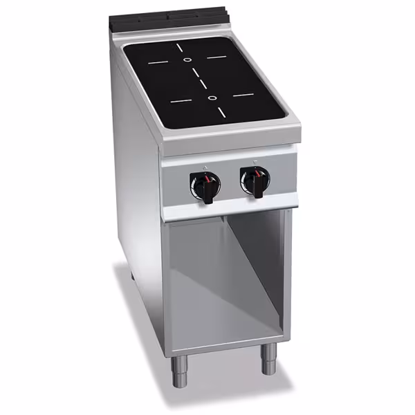 Freestanding Induction Hob - 10kW - 2 zones - with open base shelf