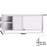Mesa armario inox ECO Flex - 2000x600mm - con estante intermedio
