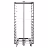 Stainless Steel Tray Trolley - 14-Level - for 14 x 600x800mm Trays - with low-noise braked castors - compatible with EBORM & GBORM