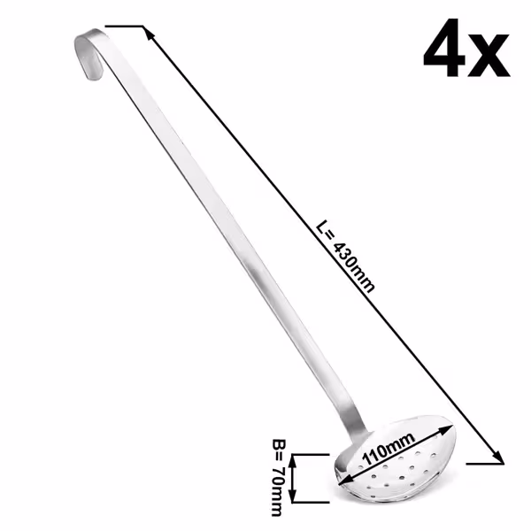 (4 pcs) Skimmer - Ø70mm - Handle Length: 430mm - Stainless Steel
