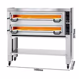 Four à pizza électrique Power – 6+6 x 34 cm – Digital – incl. hotte, support inférieur et roulettes