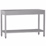 Mesa de trabalho em aço inoxidável ECO - 1200x600mm - com prateleira inferior & com travessas de reforço