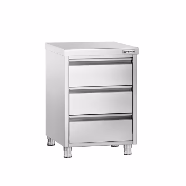 Ladenkast PREMIUM - RVS - met 3 laden - 500x700mm