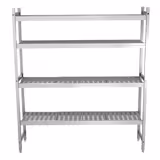 Scaffale in alluminio anodizzato - 1491x1800mm - Profondità: 360mm - con 4 ripiani - Portata: 120kg per ripiano