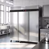 Vrieskast RVS ECO - GN 1/1 - 1800liter - tot -22°C - met 3 deuren - geforceerde koeling, digitaal thermostaat, slot & roosters