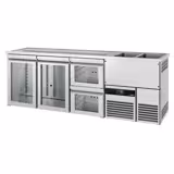 Direct Draw Beer Dispenser / Kegerator PREMIUM - 2500x700mm - Double Glass Doors & 2 Drawers