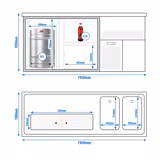 Barkoelkast PREMIUM PLUS - 1950x700mm - 1 deur & 2 laden